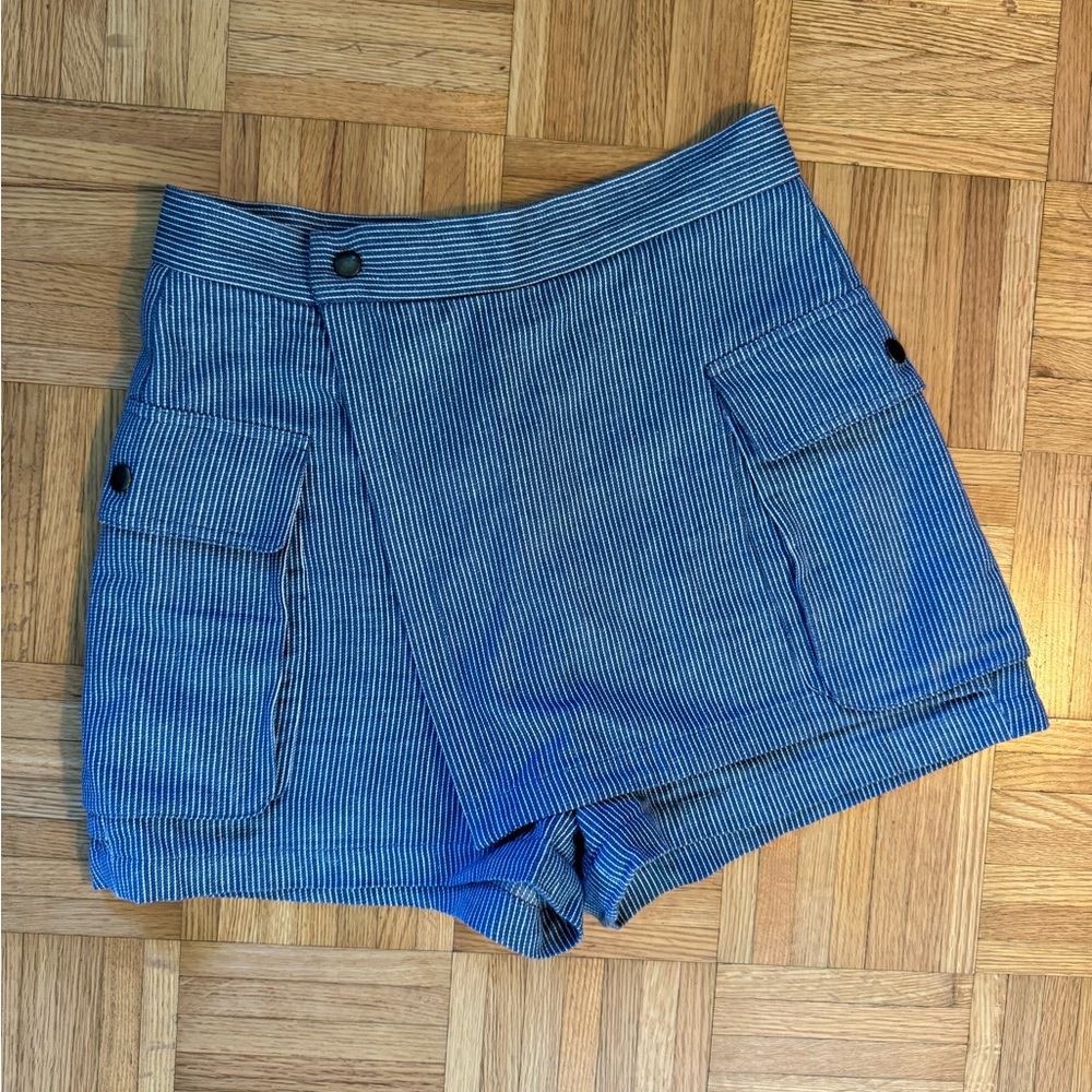 Rachel Comey Blue Striped Skort Shorts